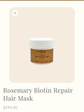 NWT SOLEIL SOLEIL Rosemary Biotin Repair Hair Mask Size: Size:4.58 fl. oz.